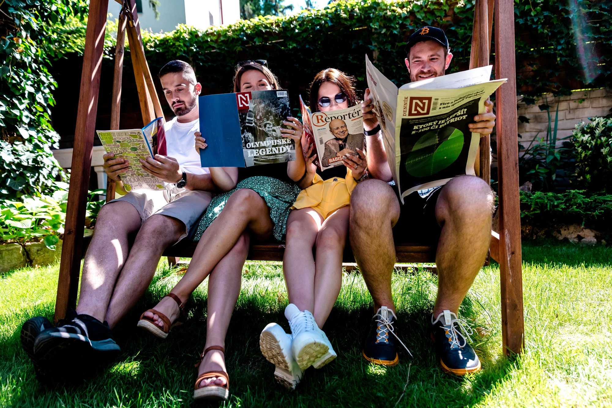 FatChilli employees reading newspapers.